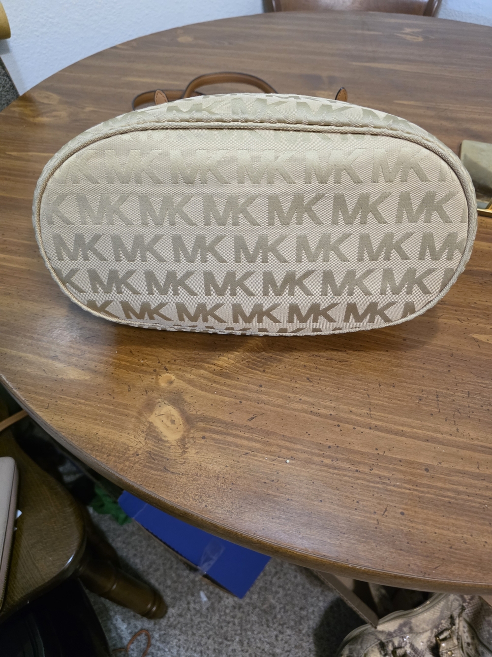 Michael Kors Beige/Tan MK Monogram Tote - Picture 3 of 12